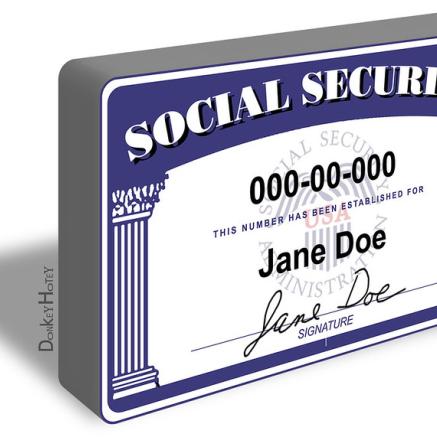 Image of a social security card for a user named Jane Doe.