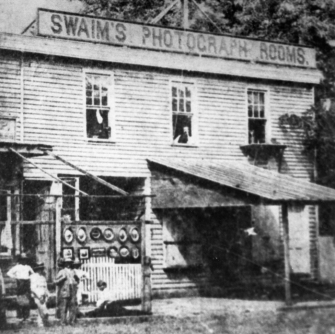 Swaim's Photograph Rooms, a photography studio on Mill Street in Mt. Holly. ca. 1860s