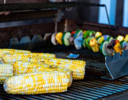 Corn on a grill.