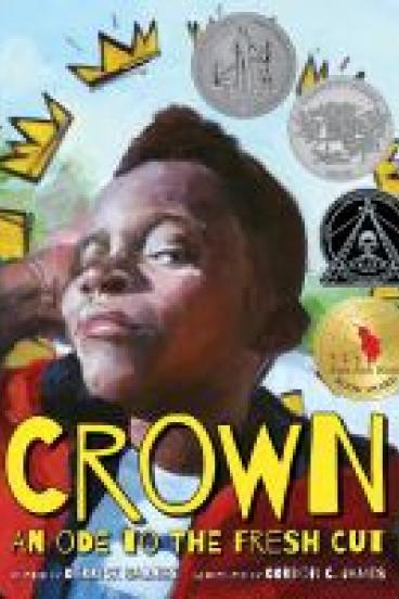 Book Cover of Crown, an Ode to the Fresh Cut, featuring a close up of the main character showing off his fresh new haircut