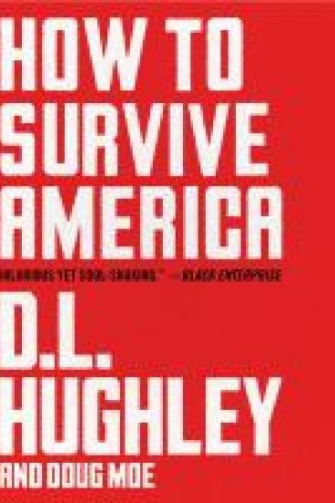 Book Cover of How to Survive America, featuring a red background with the title and author's name filling up the space in blocky white text