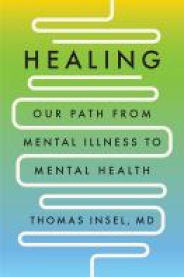 Book Cover for Healing : our path from mental illness to mental health, featuring the title on a blue an green background