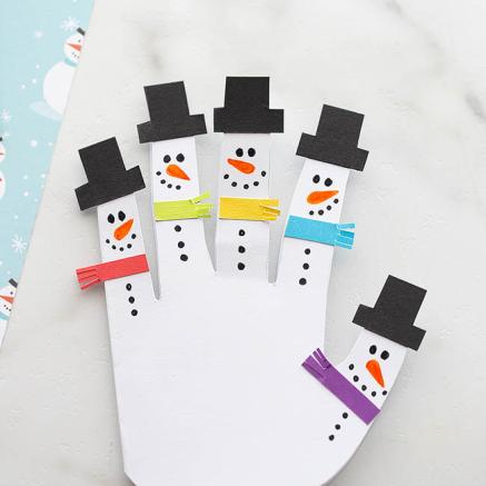 Snowman Handprint Card paper craft