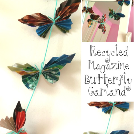 recycled magazine butterfly garland