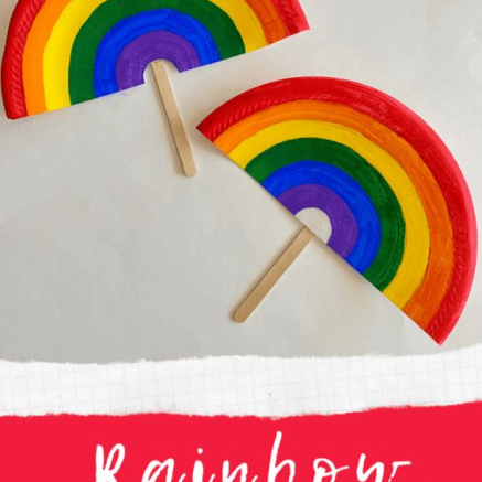 rainbow paper plate fan craft