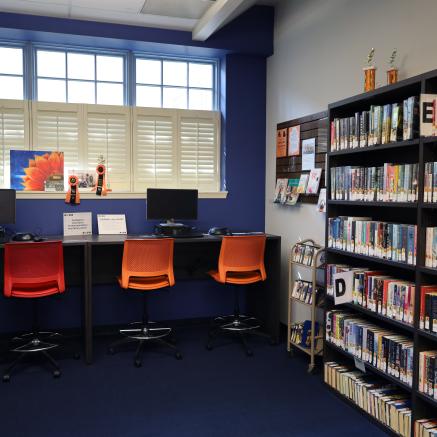 Bordentown Library's Teen Zone is equipped with ample seating and a special collection for young adult readers. 