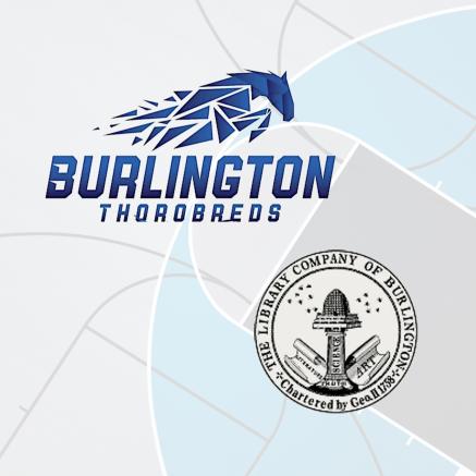 Burlington Thoroughbred Logo alongside the Library Company of Burlington Logo