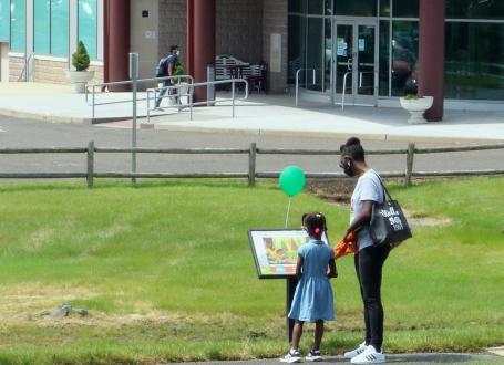 StoryWalk is located across from the Burlington County Library