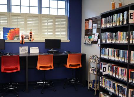Bordentown Library's Teen Zone is equipped with ample seating and a special collection for young adult readers. 