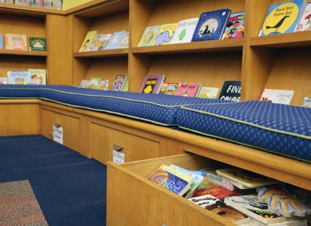 Bordentown Library's Youth Services area is equipped with plenty of seating and play space for young readers.