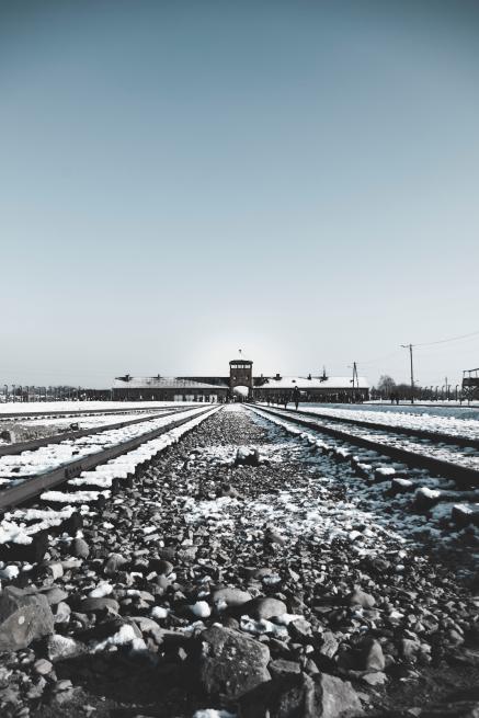 A picture of the abandoned Auschwitz conncentration camp.