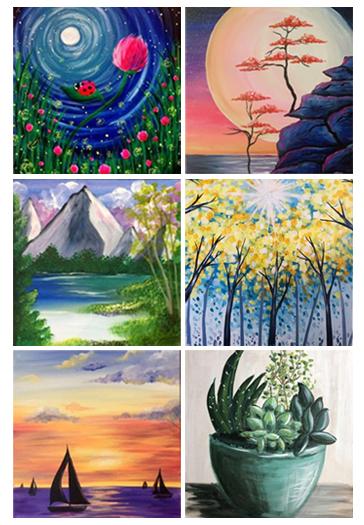 Paintings are pictured that will be offered during the Pinot's Painting event series. 