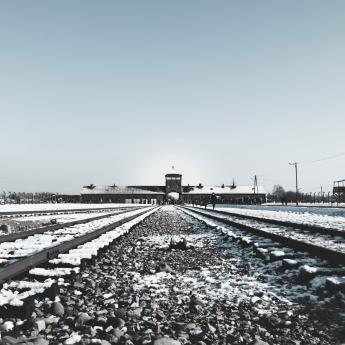 A picture of the abandoned Auschwitz conncentration camp.