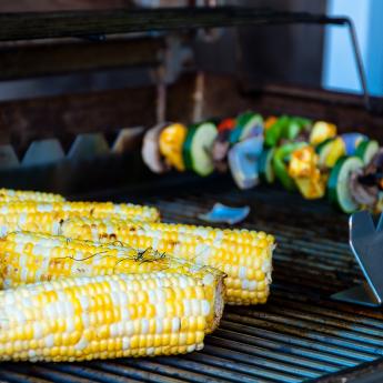 Corn on a grill.