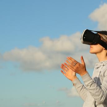 Girl experiencing virtual reality